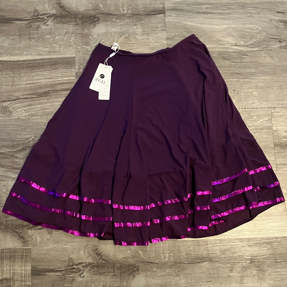 Iefiel Skirt in Deep Purple with Pink Stripes